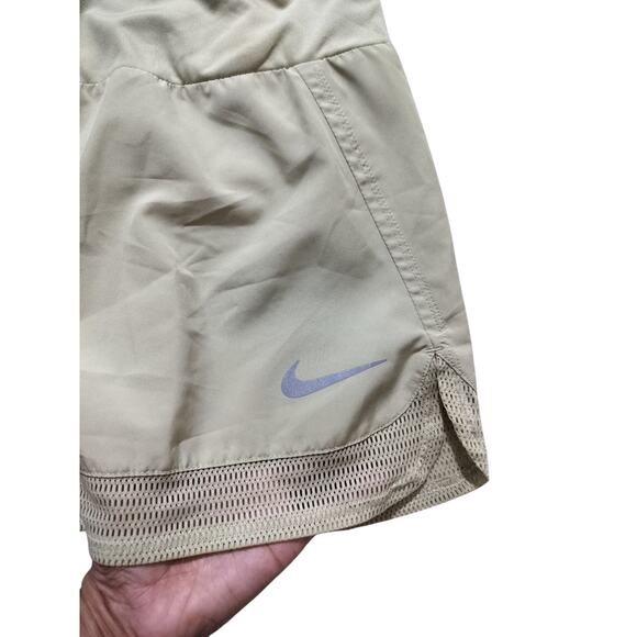 Nike womens Dri-fit running olive green mesh shorts size L - Picture 3 of 12